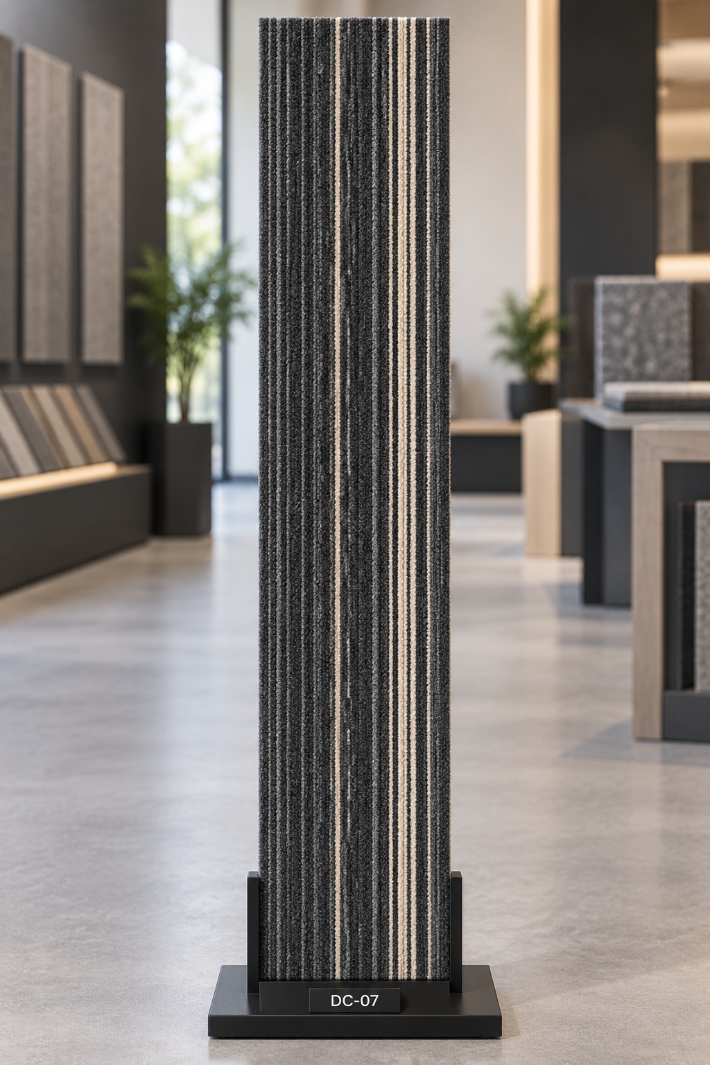 DC-07 – Neutral Accent Carpet Tile — Luxury carpet tiles — 25cm × 100cm · 28 pcs per box — supplied by Afeef Maimun, Nairobi and Mombasa