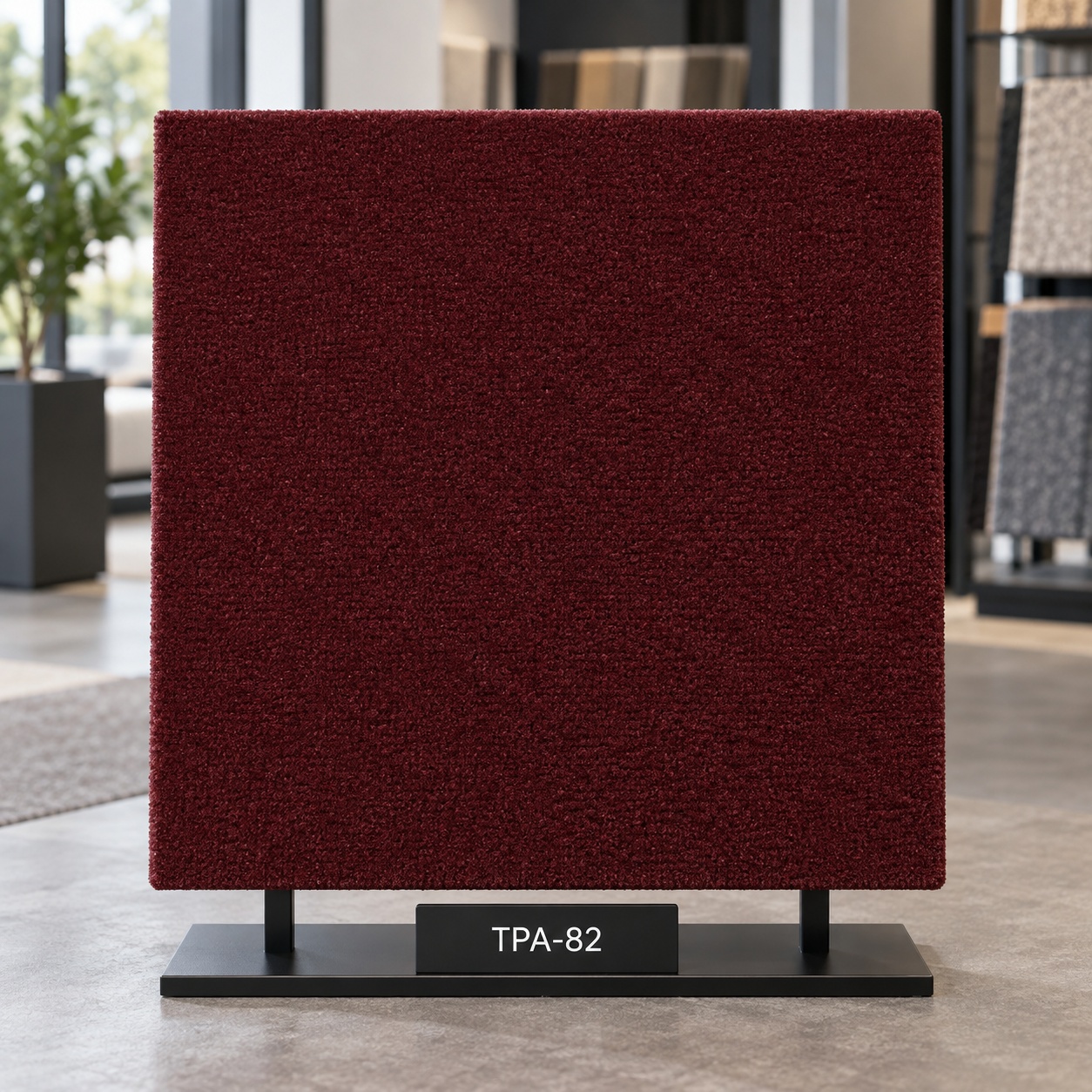 TPA-82 – Burgundy Carpet Flooring — Luxury carpet tiles — 25 × 100cm — supplied by Afeef Maimun, Nairobi and Mombasa