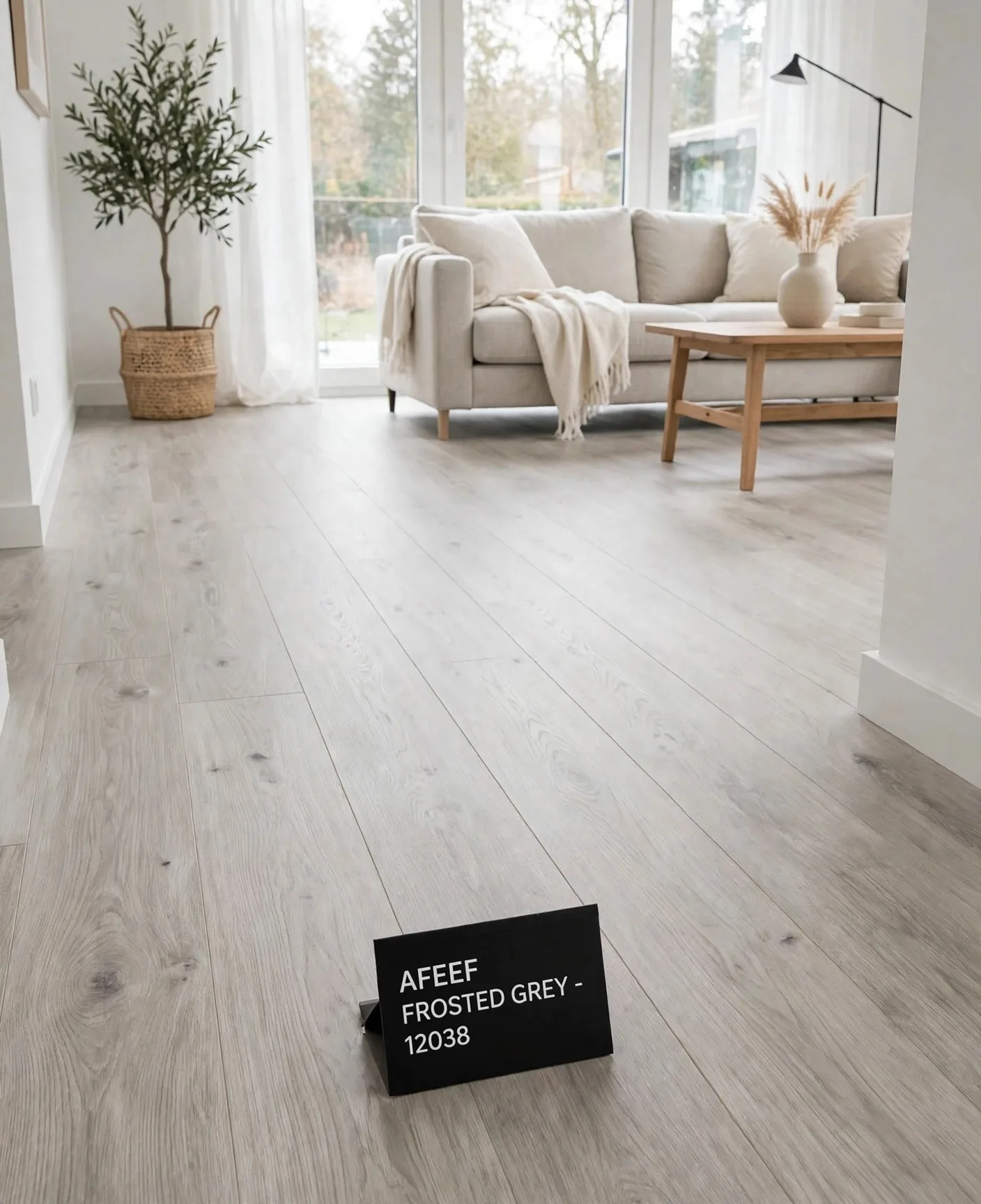 Afeef Frosted Grey SPC Flooring – 12038 — Afeef Premium spc flooring — 10 pcs per box — laid by Afeef Maimun, Nairobi and Mombasa