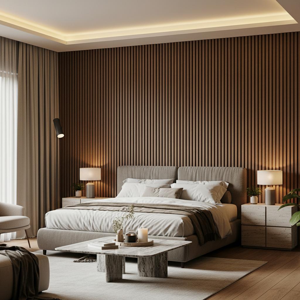 Brown Afeef WPC Fluted Panel — Afeef Premium wpc fluted wall panels — 2900 × 165 × 22 mm — laid by Afeef Maimun, Nairobi and Mombasa