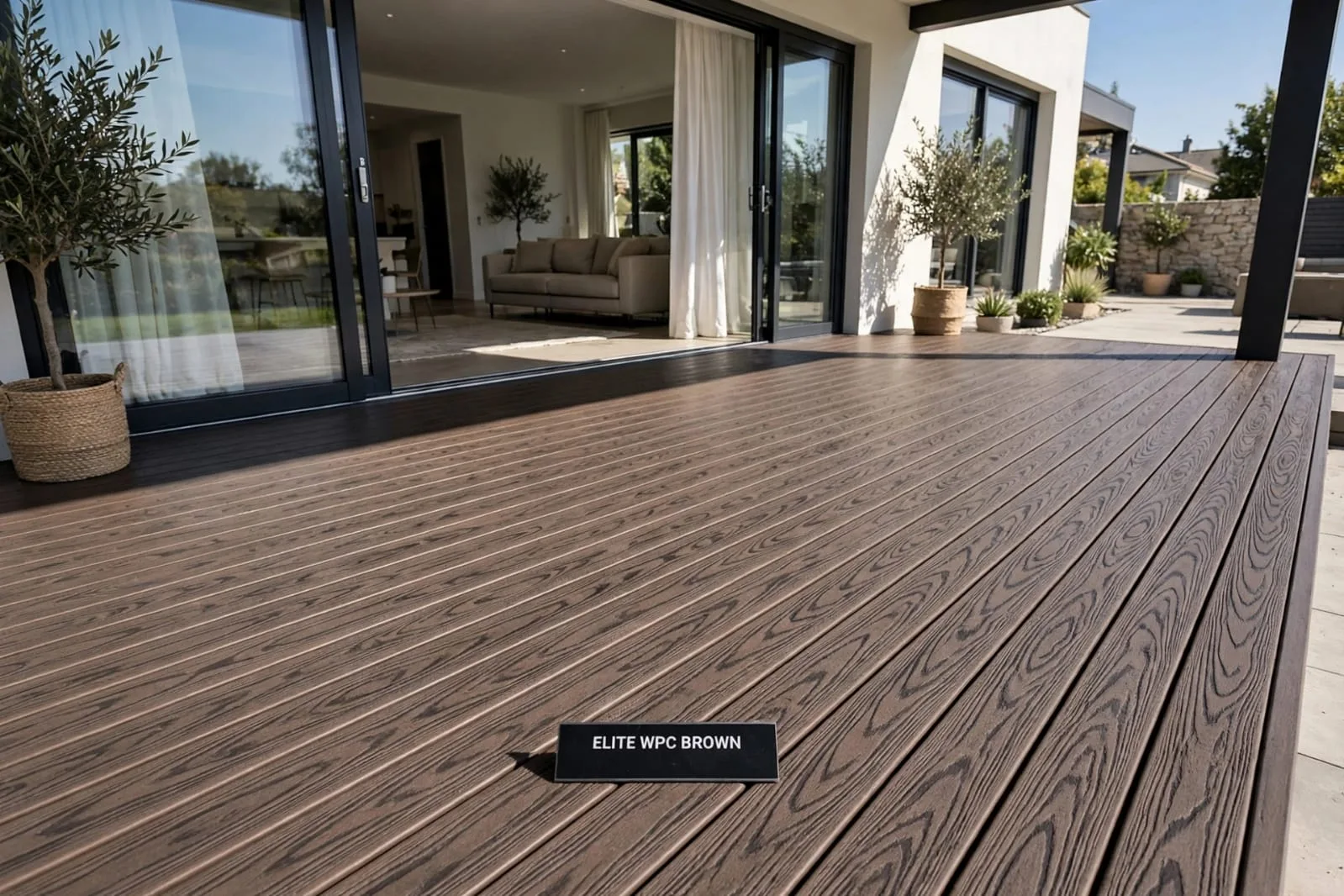 Brown — Elite wpc decking — 2200*146*22mm — laid by Afeef Maimun, Nairobi and Mombasa