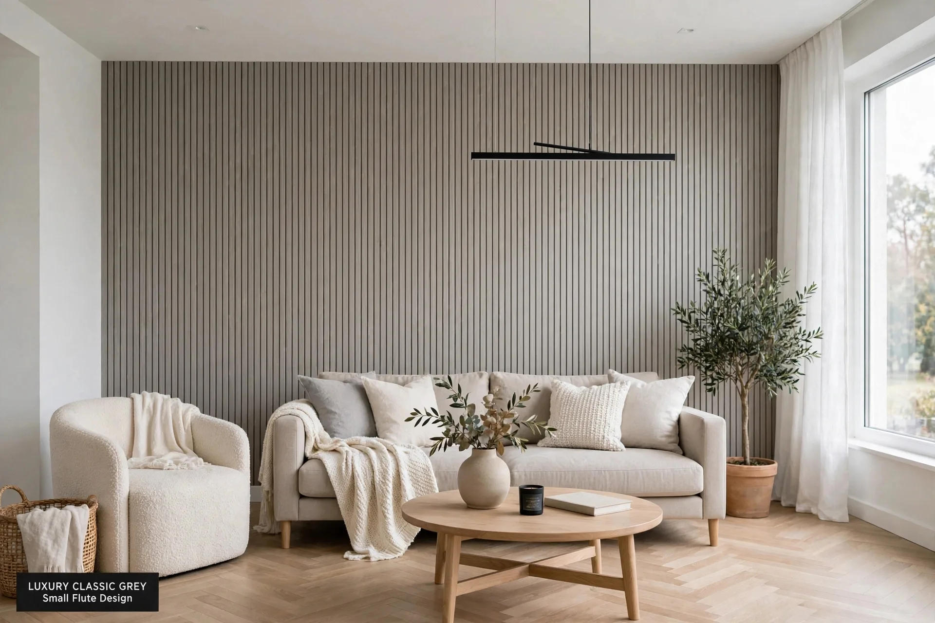 Classic Grey — Elite wpc fluted wall panels — 2900*160*20mm — laid by Afeef Maimun, Nairobi and Mombasa