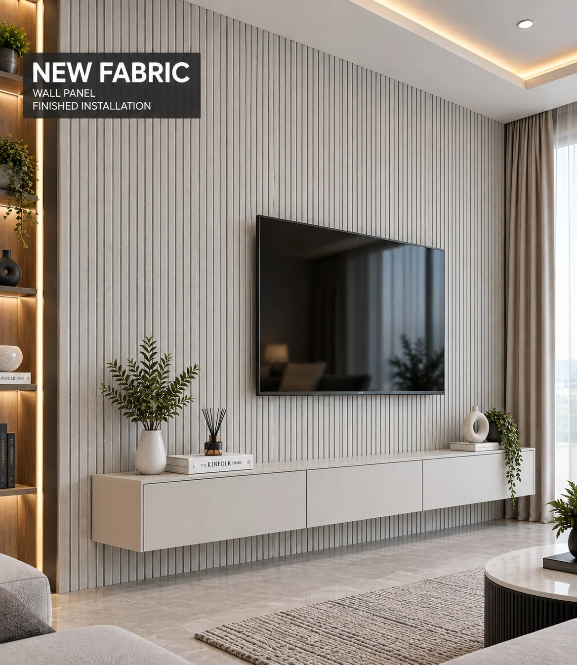 New Fabric — Elite wpc fluted wall panels — 2900*160*20mm — laid by Afeef Maimun, Nairobi and Mombasa
