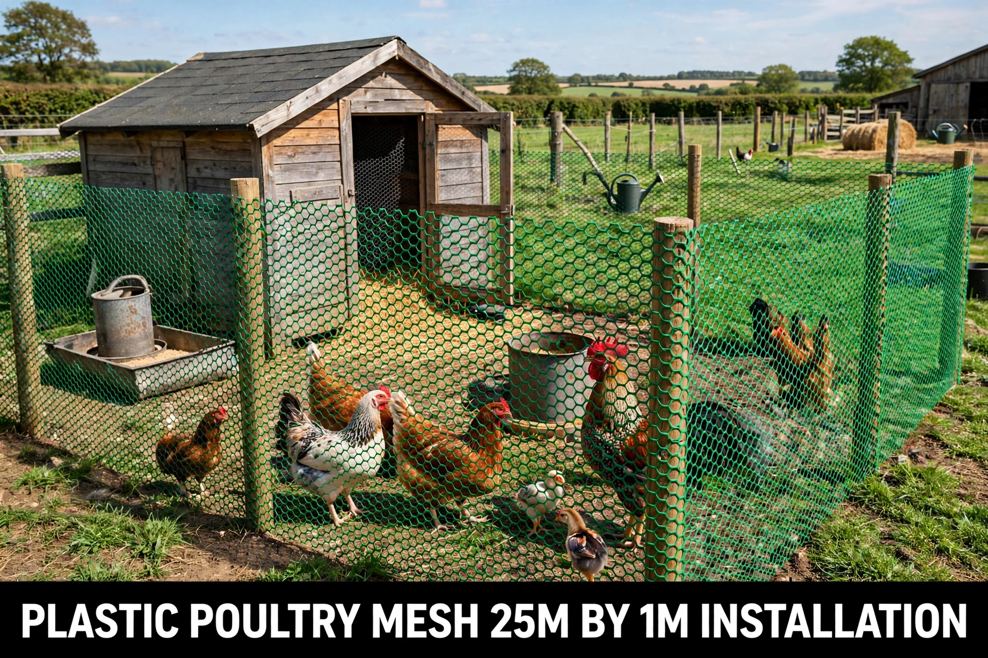 Plastic Poultry Mesh 400GSM Green-light Poultry Fencing — poultry farming and poultry mesh — 15M*2M — laid by Afeef Maimun, Nairobi and Mombasa