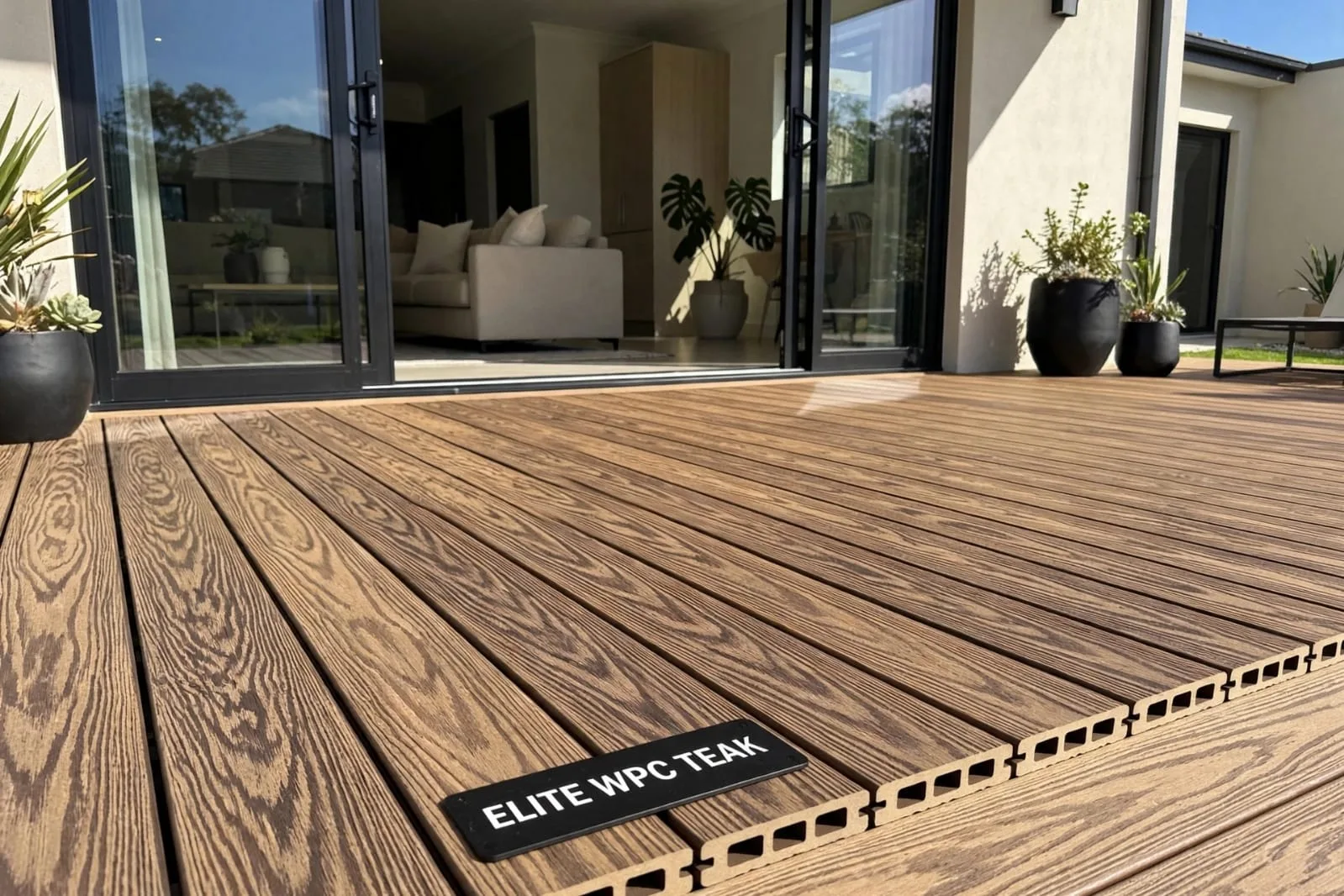 Teak — Elite wpc decking — 2200*146*22mm — laid by Afeef Maimun, Nairobi and Mombasa