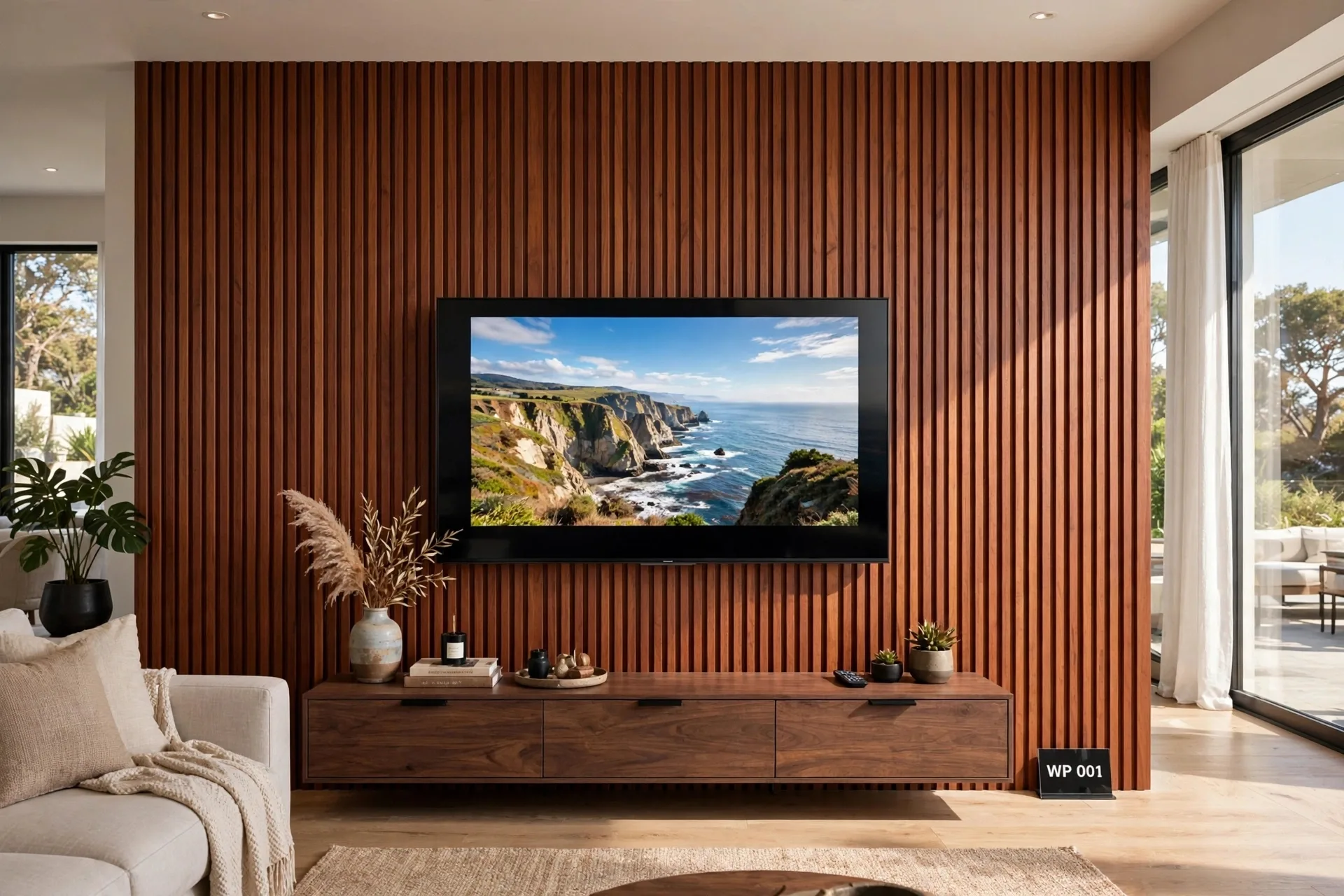 WP-001 Mahogany — Elite wpc fluted wall panels — 2900*160*20mm — laid by Afeef Maimun, Nairobi and Mombasa