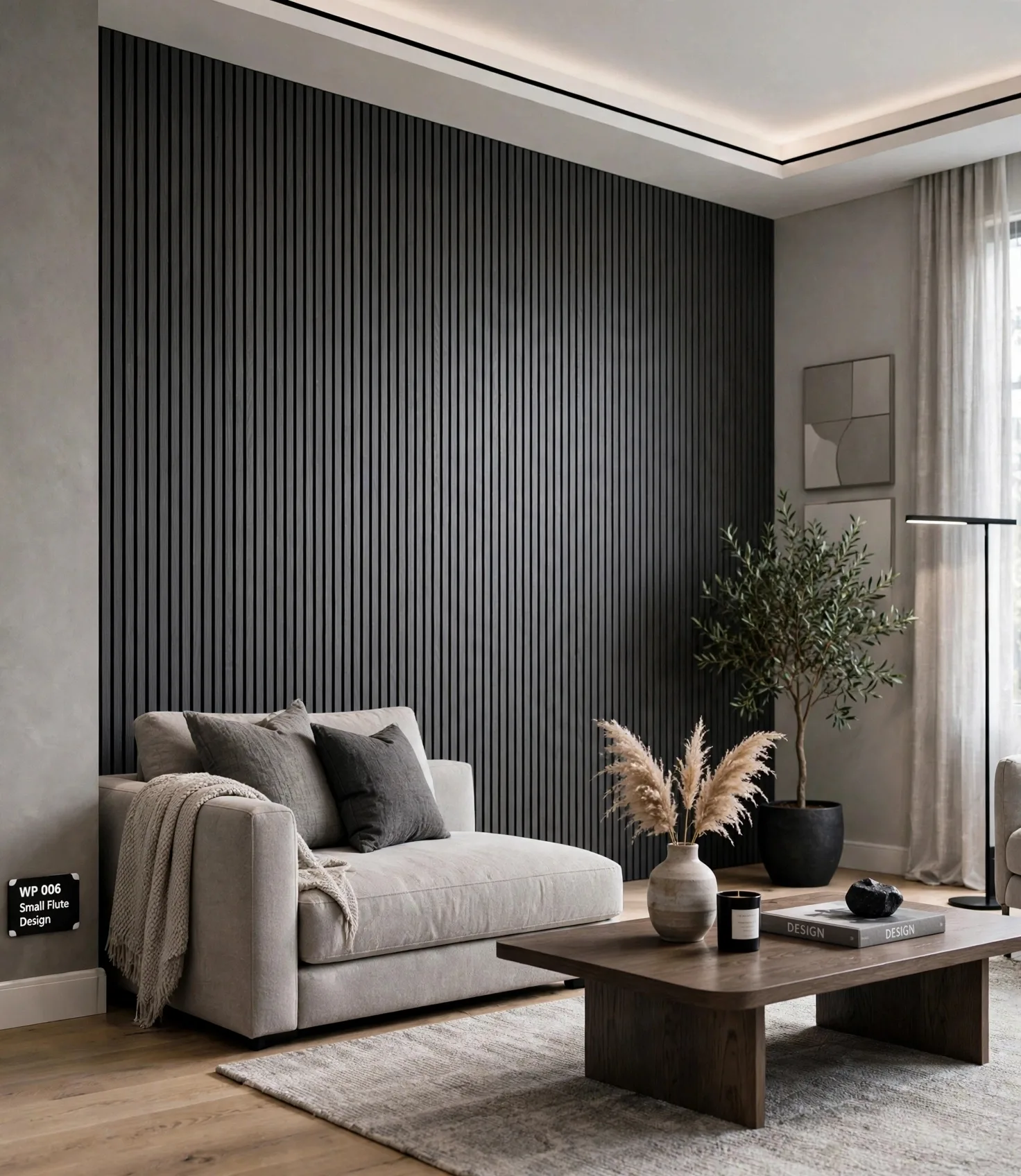 WP-006 Frosted Silver — Elite wpc fluted wall panels — 2900*160*20mm — laid by Afeef Maimun, Nairobi and Mombasa