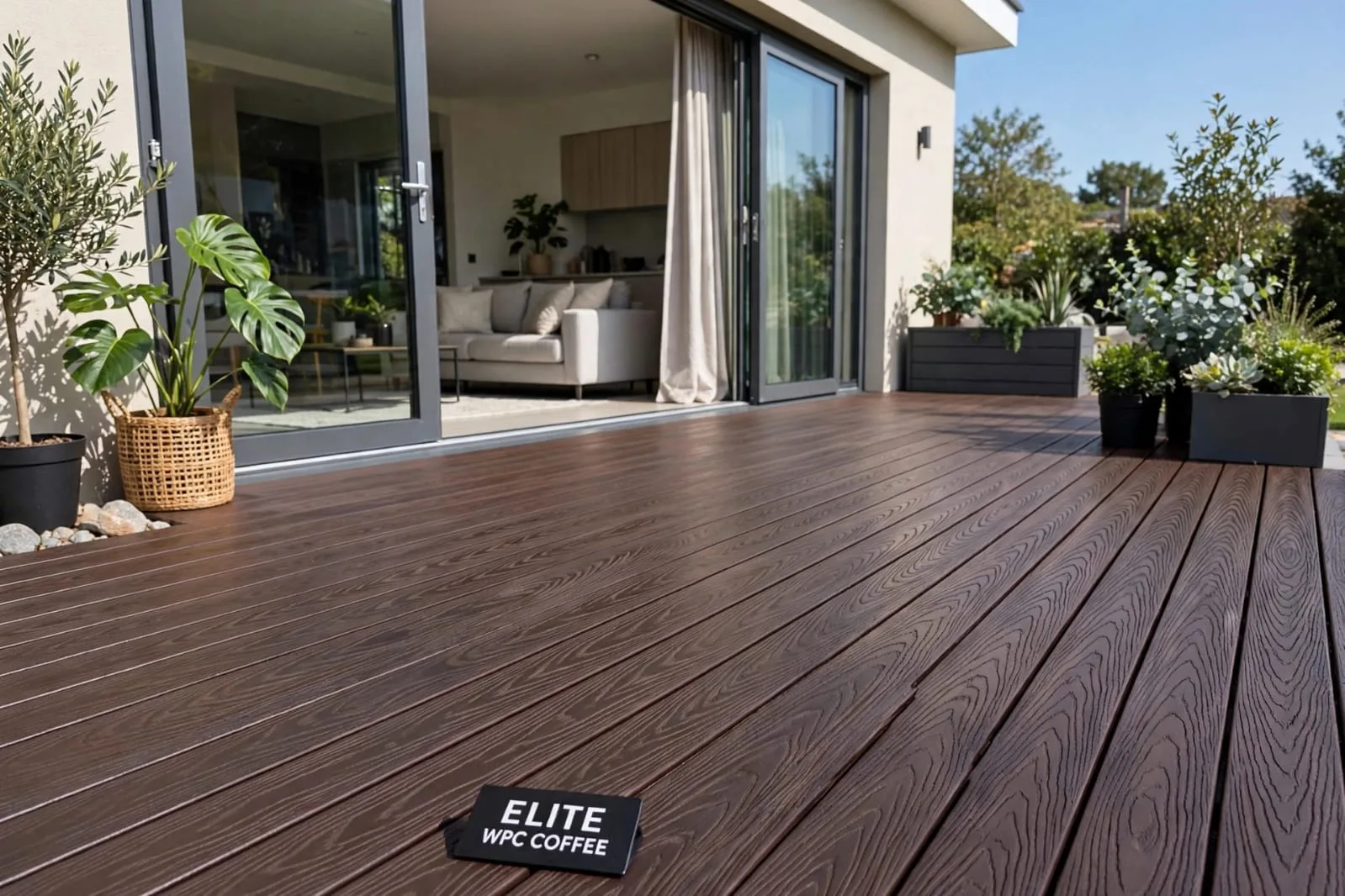 WPC Decking Angle-coffee — Elite wpc decking — 2200*45*45mm — laid by Afeef Maimun, Nairobi and Mombasa