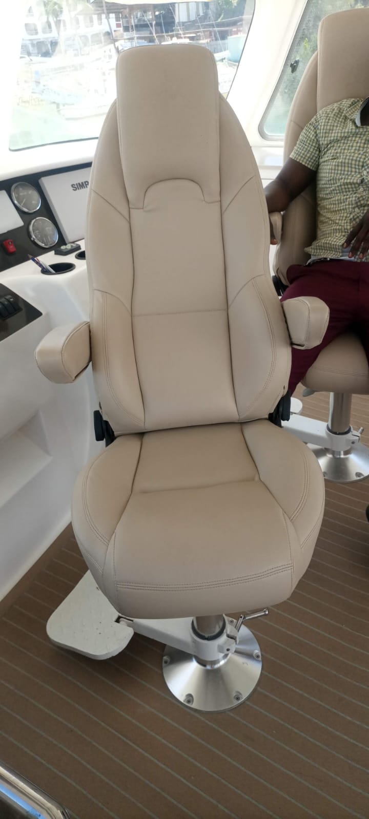 Luxury Marine Captain's Chairs & Helm Seat Upholstery — marine upholstery & boat furnishings — supplied by Afeef Maimun, Nairobi and Mombasa