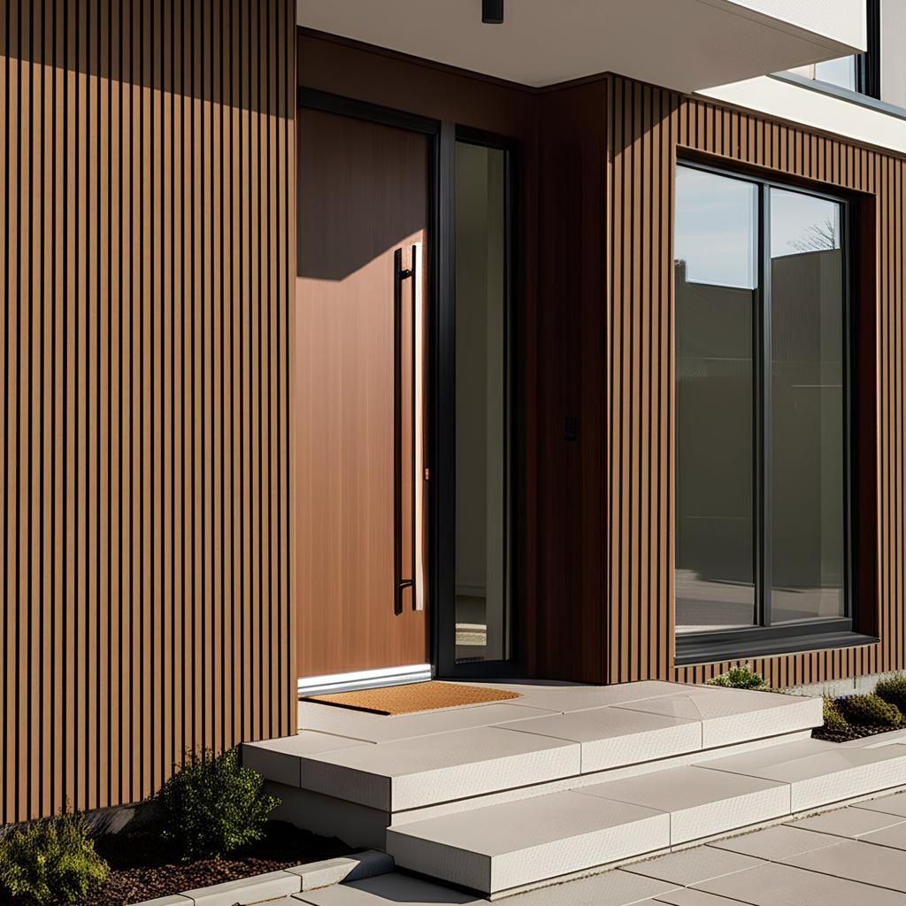 Elite WPC Outdoor Wall Panel – Teak Brown — Elite outdoor wpc wall panels & cladding — 2900 × 200 × 25mm — supplied by Afeef Maimun, Nairobi and Mombasa