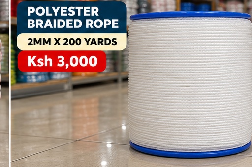 Braided Polyester Rope 2 mm — 200 yd — ropes & cordage — 2 mm × 200 yd — supplied by Afeef Maimun, Nairobi and Mombasa