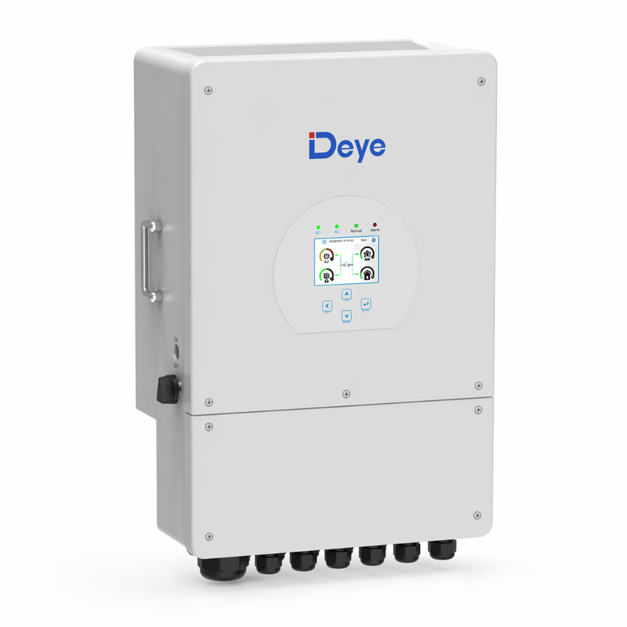 DEYE 8kW 48V Single Phase 2 MPPT Hybrid Inverter — Deye solar inverters — 237 × 366 × 589.5 mm (L × W × H, as supplied) — supplied by Afeef Maimun, Nairobi and Mombasa