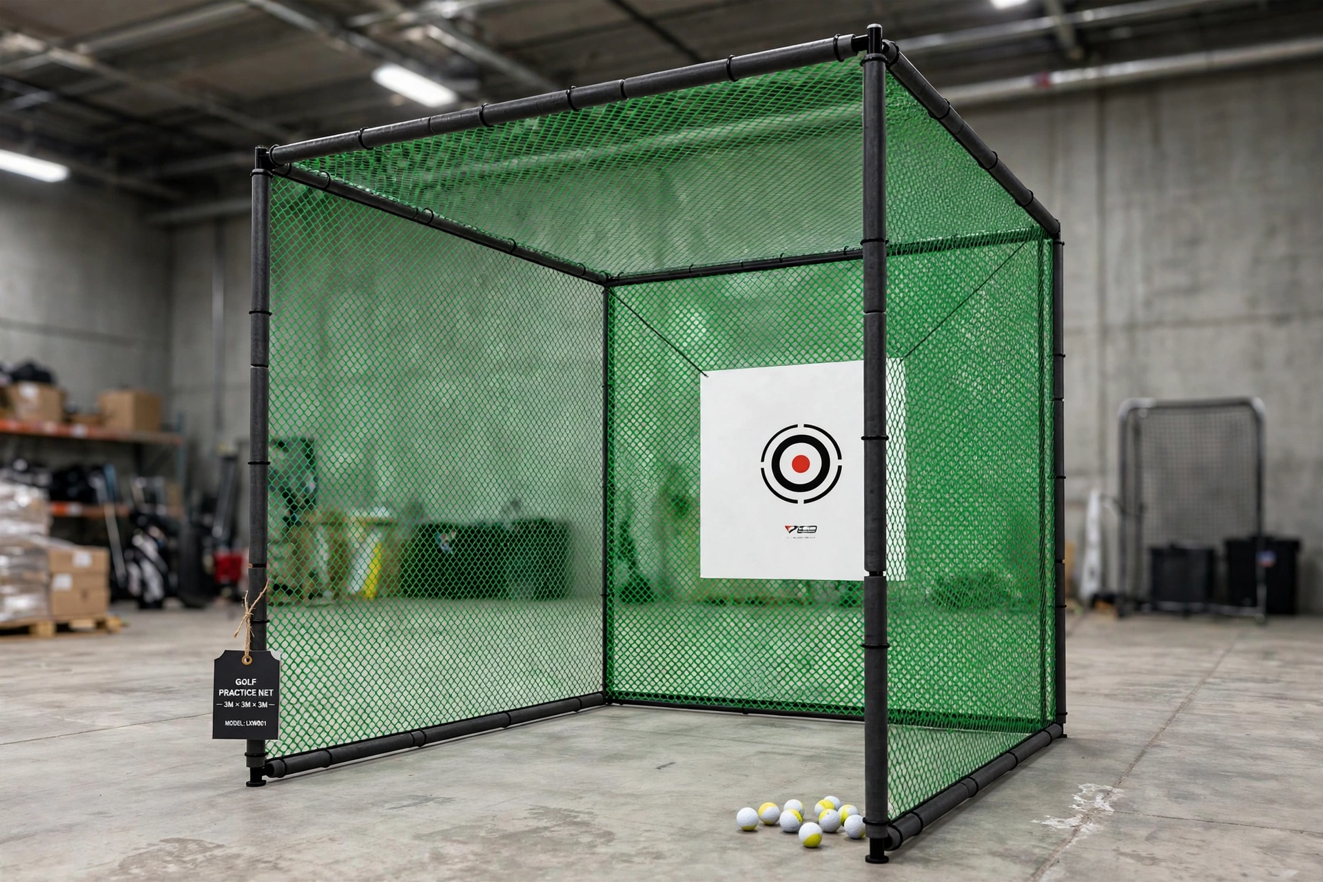 Golf Practice Net with Frame 3MX3MX3M LXW001 — sporting & utility nets — 3M*3M*3M — supplied by Afeef Maimun, Nairobi and Mombasa
