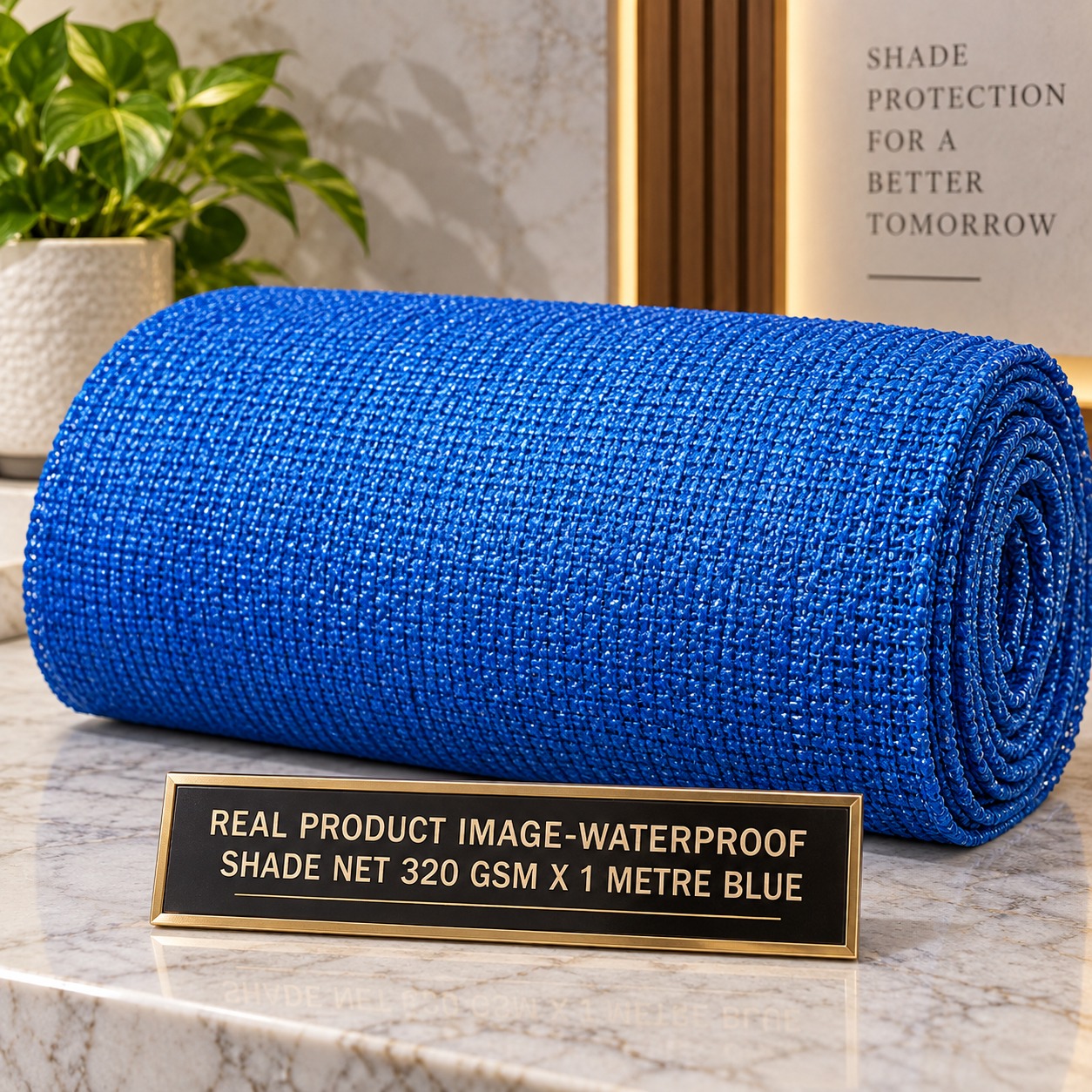 Waterproof Shade Net 320 GSM - Blue (50 m x 2.85 m) — shade nets — 50 m x 2.85 m — supplied by Afeef Maimun, Nairobi and Mombasa