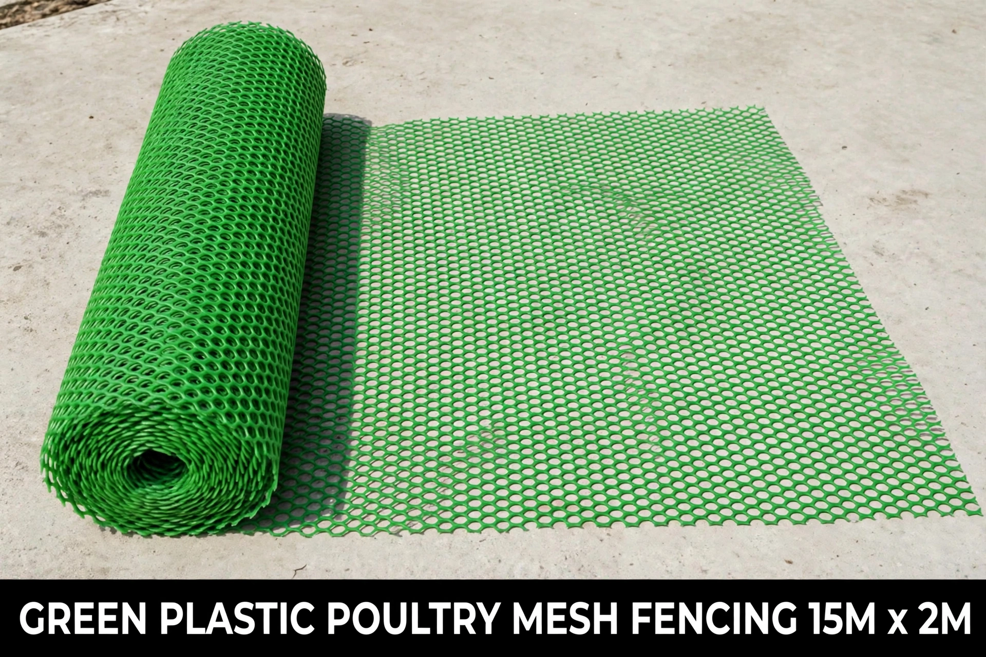 Plastic Poultry Mesh 400GSM Green-light Poultry Fencing — poultry farming and poultry mesh — 15M*2M — supplied by Afeef Maimun, Nairobi and Mombasa