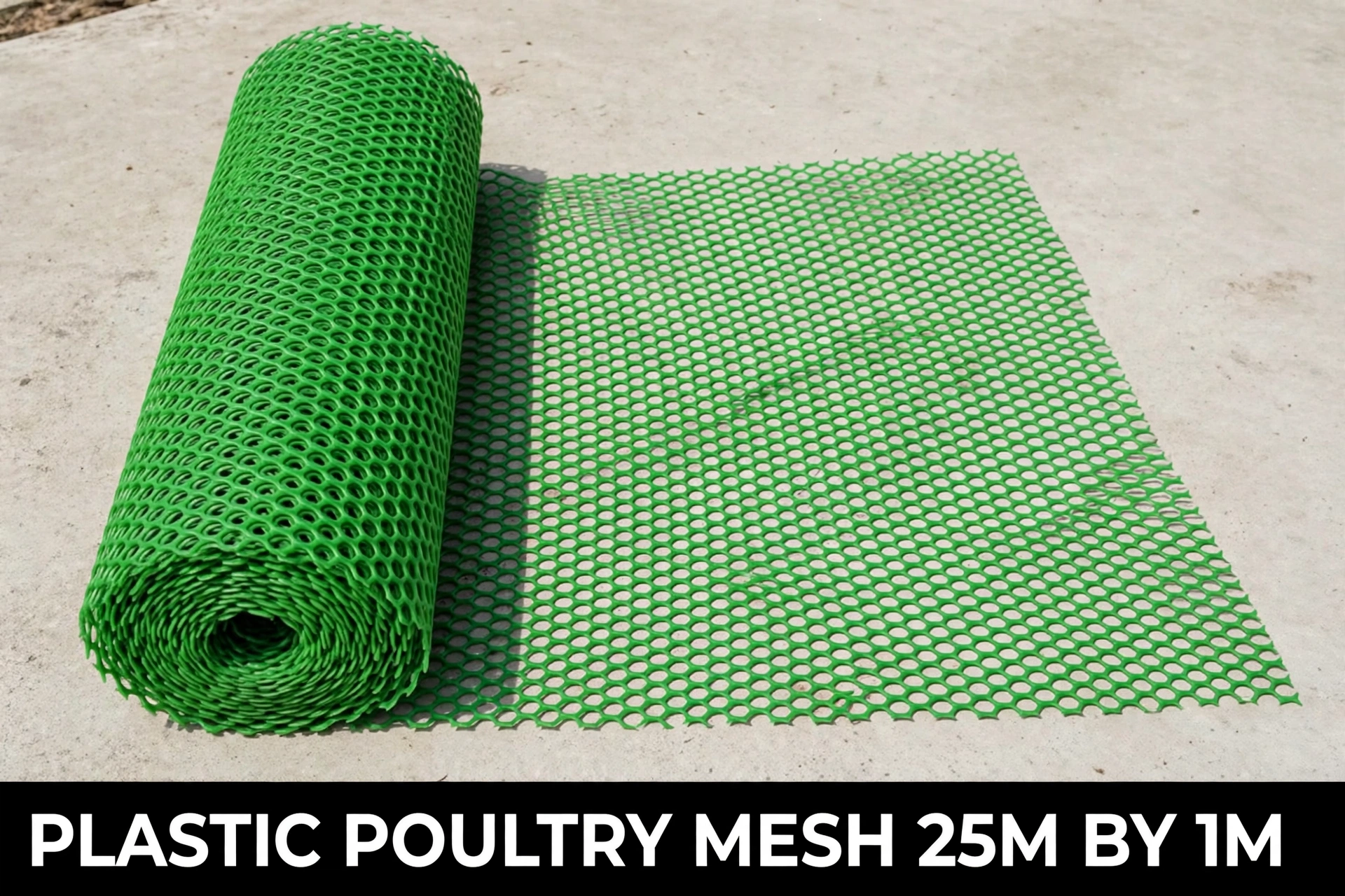 Plastic Poultry Mesh 400GSM Green-light Poultry Fencing — poultry farming and poultry mesh — 15M*2M — supplied by Afeef Maimun, Nairobi and Mombasa
