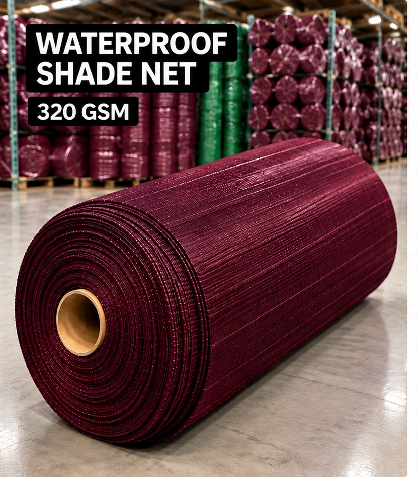Waterproof Shade Net 320 GSM - Maroon (50 m x 2.85 m) — shade nets — 50 m x 2.85 m — supplied by Afeef Maimun, Nairobi and Mombasa