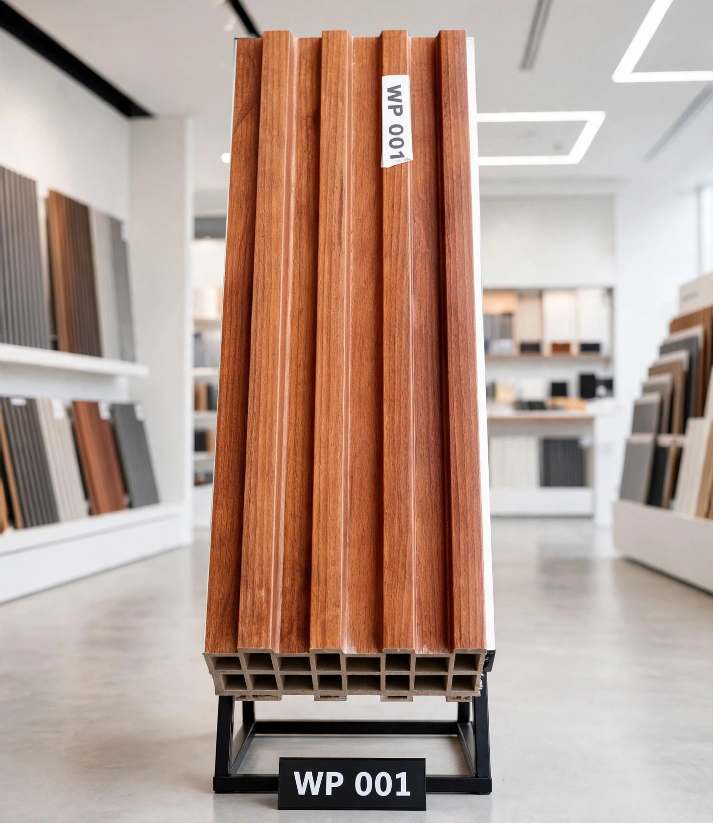 WP-001 Mahogany — Elite wpc fluted wall panels — 2900*160*20mm — supplied by Afeef Maimun, Nairobi and Mombasa