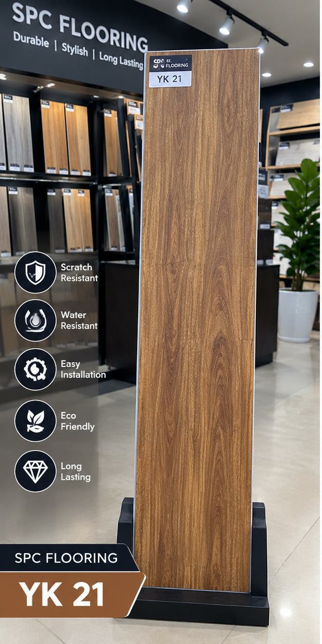 YK21 – Dark Brown Wood SPC Flooring — Luxury spc flooring — 150 × 914 × 4mm — supplied by Afeef Maimun, Nairobi and Mombasa