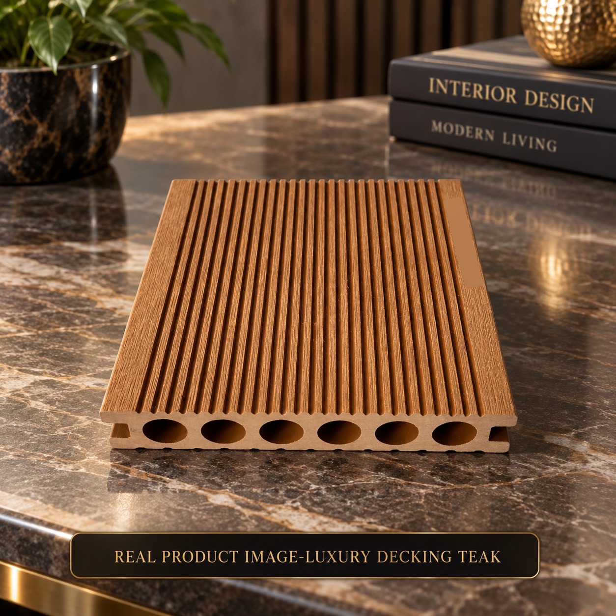 WPC Decking [Teak] — Luxury wpc decking — 2200*146*22mm — supplied by Afeef Maimun, Nairobi and Mombasa